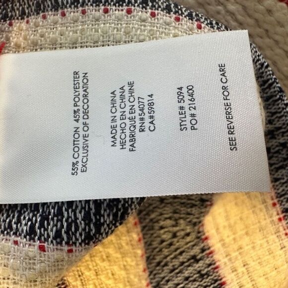Cabi cream and navy striped blazer with red trim - Picture 7 of 8